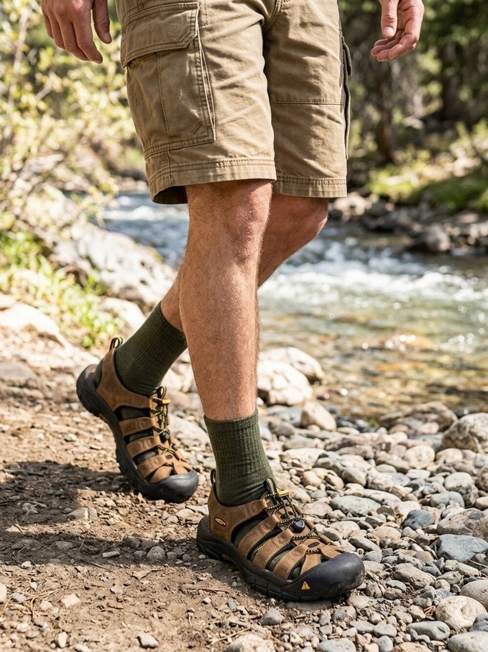 KEEN Newport Waterproof Leather Hiking Sandals Bison Brown Men's Size 10.5